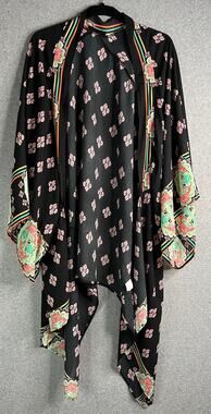 Miin Kimono Duster L USA Made Open Front Side Panels Polyester